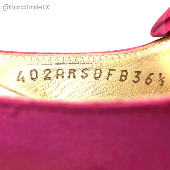 {VALENTINO GARAVANI} Bright Pink Satin Bow Open Toe Slingback Stiletto Pumps - Picture 8 of 13